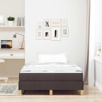 vidaXL Lit à ressorts Marron 120 x 200 cm Tissu  Bois Engineered