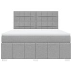 vidaXL Sommier à lattes de lit avec matelas Gris clair 180x200cm Tissu