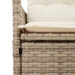 vidaXL Ensemble de bistro de jardin 11 Pièces coussins beige poly rotin