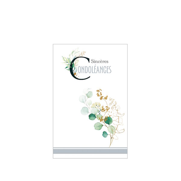 Carte De Voeux - Condoléances - Sincères Condoléances - Fleurs Aquarelles