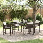 vidaXL Ensemble de salle à manger pour jardin 5 Pièces Marron polyrotin