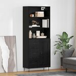 vidaXL Haut Armoire Chêne noir 69 5 x 34 x 180 cm Bois d'ingénierie