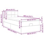 vidaXL Cadre de lit ottoman avec matelas gris clair 80x200 cm tissu