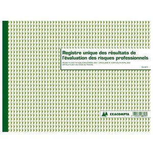 Piqûre 24x32cm Registre unique des résultats de l'évaluation des risques profession... EXACOMPTA