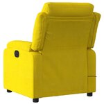 vidaXL Fauteuil inclinable de massage électrique jaune velours