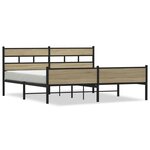 vidaXL Cadre de lit en métal sans matelas chêne sonoma 193x203 cm