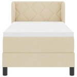 vidaXL Lit à ressorts avec matelas Crème 80 x 200 cm tissu