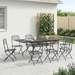 vidaXL Ensemble de salle à manger pour jardin 9 Pièces Anthracite