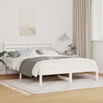 vidaXL Cadre de lit Blanc 120 x 200 cm Bois massif en pin