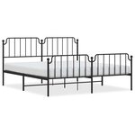 vidaXL Cadre de lit métal sans matelas avec pied de lit noir 183x213cm