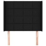 vidaXL Tête de lit avec oreilles Noir 83x16x118/128 cm Tissu