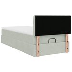 vidaXL Cadre de lit ottoman et matelas gris clair 100x200 cm velours