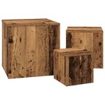 vidaXL Tables d'appoint 3 Pièces chêne artisanal bois d'ingénierie