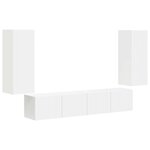 vidaXL Ensemble de meuble TV mural 4 Pièces Blanc Bois d'ingénierie
