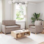 vidaXL Ensemble de Canapés 2 Pièces Beige Polyester