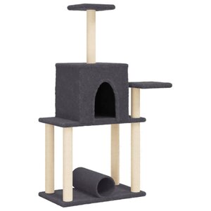 vidaXL Arbre à chat avec griffoirs en sisal gris foncé 122 cm