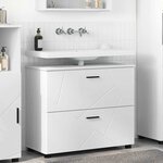 vidaXL Cabinet de salle de bain avec tiroir Blanc 76 5 x 35 x 64 cm