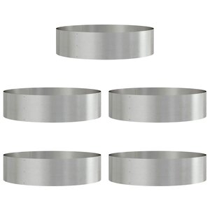 vidaXL Pots de jardin 5 Pièces Argent 80 x 80 x 20 cm Acier inoxydable