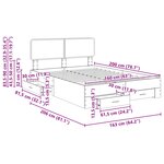 vidaXL Cadre de lit Gris Sonoma 160 x 200 cm Bois d'ingénierie