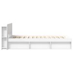 vidaXL Cadre de lit avec rangement Blanc 90 x 190 cm Bois d'ingénierie