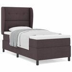 vidaXL Box Spring avec matelas marron foncé 100x200 cm en tissu