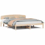 vidaXL Cadre de lit Marron 180 x 200 cm Bois de pin massif