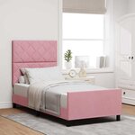vidaXL Lit à ressorts avec tête de lit Rose 90 x 190 cm Velours
