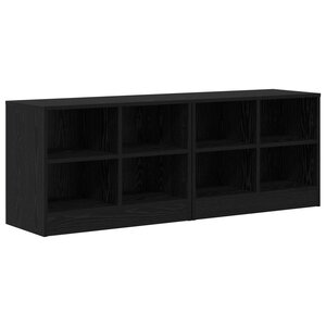 vidaXL Armoire de lit avec étagère 2 Pièces Chêne noir 66 x 33 x 48 cm