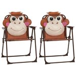 vidaXL Ensemble de bistro avec parasol pour enfants 3 Pièces Marron