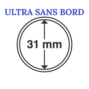 Capsules rondes sans bord ULTRA pour monnaies de collection. Diamètre intérieur - 31 mm