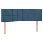 vidaXL Tête de lit à LED Bleu foncé 147x16x78/88 cm Velours