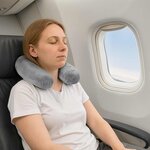 vidaXL Oreiller de Voyage pour le Cou Gris 27 x 27 x 8 5 cm Velours