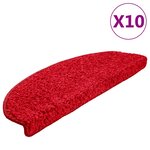 vidaXL Tapis d'escalier 10 Pièces 65x21x4 cm Rouge