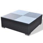 vidaXL Salon de jardin 6 Pièces avec coussins Résine tressée Noir