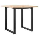 vidaXL Table à manger cadre en O 80x80x75 5cm bois de pin massif acier