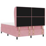 Lit à ressorts avec matelas vidaXL Rose 160x200 cm Velours