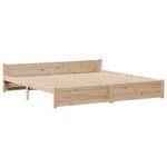 vidaXL Lit bibliothèque sans matelas 200x200 cm bois massif de pin