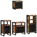 vidaXL Ensemble de mobilier de salle de bain avec étagère avec stockage avec porte 4 Pièces
