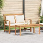 vidaXL Ensemble de canapé de jardin 2 Pièces Naturel Bois de teck solide