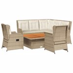 vidaXL Salon de jardin avec coussins 6 Pièces beige résine tressée