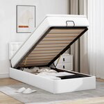 vidaXL Cadre de lit ottoman avec matelas blanc pur 80x200cm similicuir