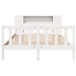 vidaXL Lit bibliothèque sans matelas blanc 160x200 cm bois pin massif