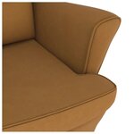 vidaXL Chaise à bascule avec pieds en bois et tabouret Marron Velours