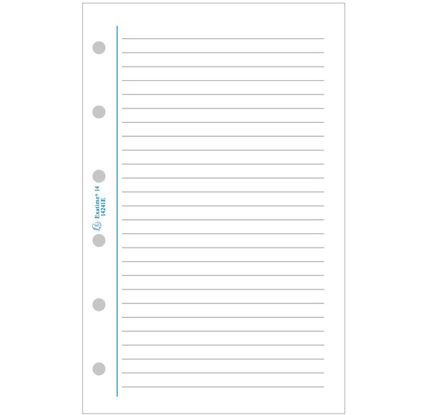 Recharge accessoire Exatime 21 travers blanc 32 feuillets 210x142 mm EXACOMPTA