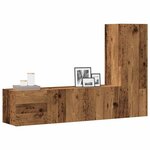 vidaXL Meubles TV muraux 3 Pièces vieux bois bois d'ingénierie