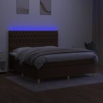 vidaXL Sommier à lattes de lit matelas et LED Marron foncé 160x200 cm