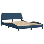 vidaXL Cadre de lit sans matelas Hvar bleu 120x200 cm tissu