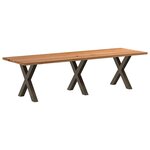 vidaXL Table à manger marron clair bois de chêne massif rectangulaire