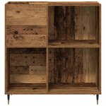 vidaXL Meuble à vinyles avec étagère chêne artisanal 85 x 38 x 89 cm