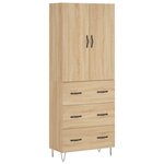 vidaXL Buffet haut Chêne sonoma 69 5x34x180 cm Bois d'ingénierie